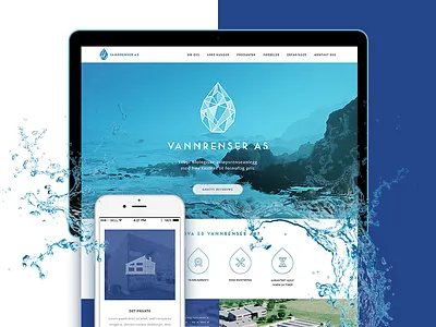 Landing page for wastewater treatment company clean water drop wastewater treatment fresh landing modern norway responsive website