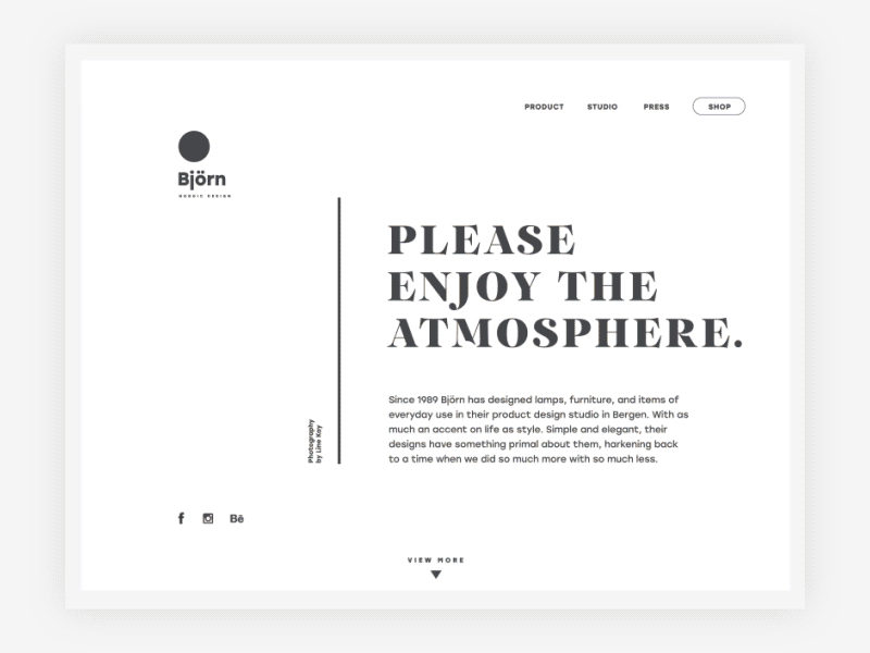 Tubik Studio | Björn animation interface landing minimal motion photo scroll ui ux web white