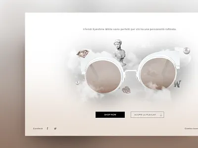 Fendi Eyeshine White fendi music spotify sunglasses white