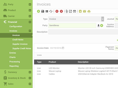 Invoice dashboard green invoice material design minimal ui