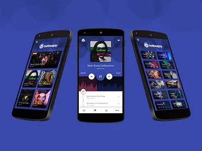 DeejayHot Music App blue free jazz music psd songs sound