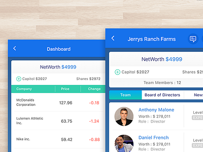 Stock Market Simulator - Game app app design game ios ipad iphone mobile ui simulator stock stock market