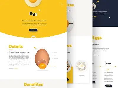 Egg!!! - product web design best design egg egg web design food landing page food web design product design product research product web design psd template uiux web design