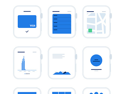 Apple Watch UX Flow Kit apple apple watch clean flow flowchart ui user experience ux wireframe