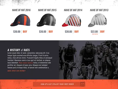 Cycling Hat Landing Page bike cycling ecommerce landing page website