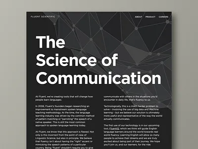 Homepage for a fresh startup big heading black homepage science startup