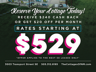 Cottage Community Flyer cottage community flyer design student housing graphic design