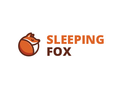 Sleeping Fox animal cartoon creative cute fun funny design dream dreaming flat fox foxy animal funny geometric geometry icon illustration illustrative logo logo mark brand mascot red orange sleeping sleep symbol tail warm warming