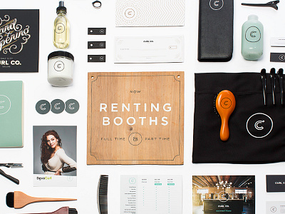 Knolling Curl Co. Stuff brand curl design hair knolling layout photo product salon