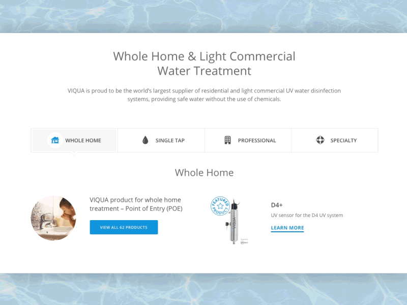 Product categories categories ecommerce explore feature homepage product shop slider tabs water