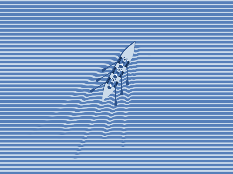 Rowing animation boat sport water