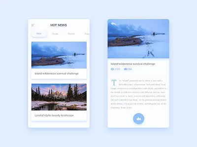 Day 18 - hot news 100 blue clean cool dailyui flat news