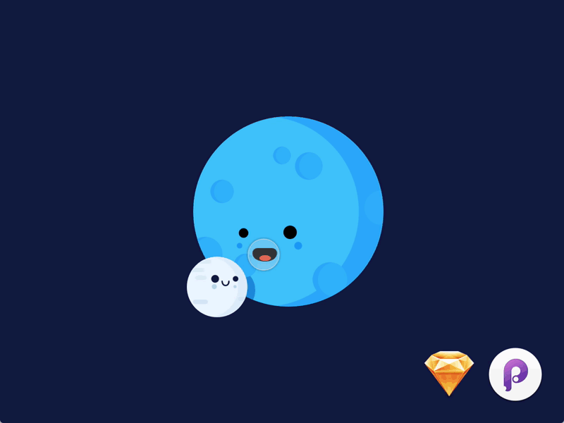 Blue Moon - Principle mbe moon parallax principle principle app sketch sketchpad