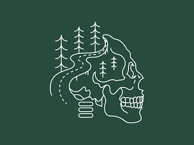 Road to Insight growth illustration insight line road skull tree