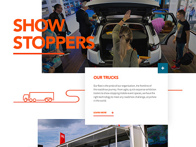 Truck page bold concept large text mockup