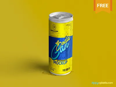 Free Soda Can Mockup branding can can mockup drink can free freebie labeling mockup packaging presentation psd soda can