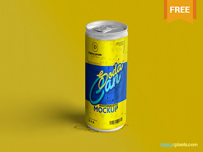 Free Soda Can Mockup branding can can mockup drink can free freebie labeling mockup packaging presentation psd soda can