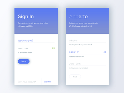 Apperto app apperto clean freebie login modern psd purple ui unique ux