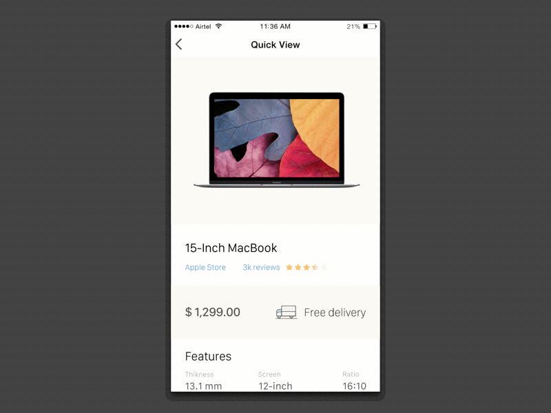 Shopping App Concept app ecommerce interaction ios ios app khuzema macbook principle shop sketch ui ux