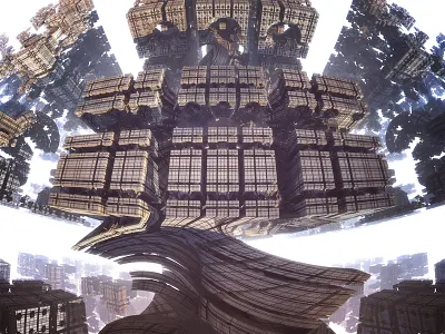 Ruins: Part II 3d 3d fractal alien fractals mandelbulb mandelbulb 3d ruin technology