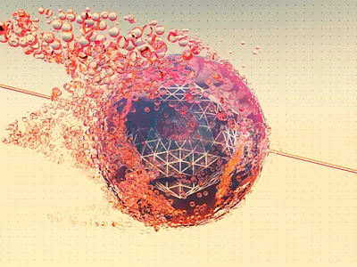 Blasted ball cinema4d cover glass graphic design motion graphics sphere