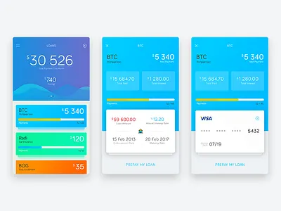 My Loans app applcation bank card financial ios loan loans mobile application ui ux wallet