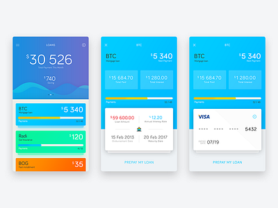My Loans app applcation bank card financial ios loan loans mobile application ui ux wallet