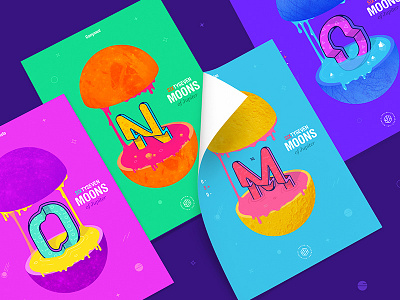 Four Spaсe Posters «Sixty seven Moons of Jupiter»