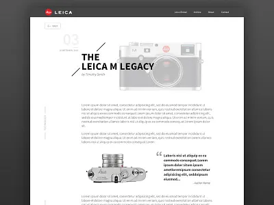 Day 035 - Blog Post blog blogpost camera clean dailyui dark leica sketch technology text ui web