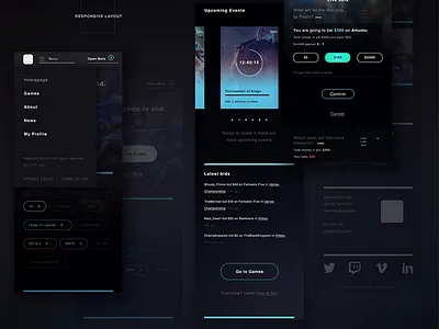 Esports - Behance Case bidding dark ui esports interaction design responsive layout