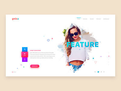 Gmix Web Site / Feature app design friend love people preview responsive social summer travel website