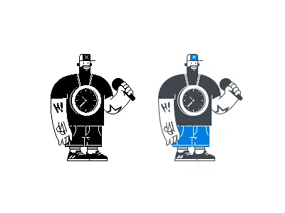 Learning Sketch App charater design hip hop illustration pixel pixelart raper sketchapp vector