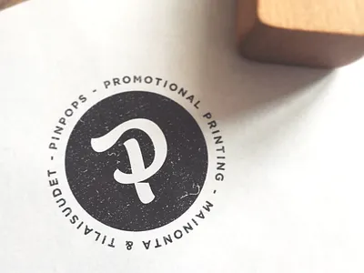 Pinpops - Stamp badge brush font hand lettering icon logo logotype pencil sketch stamp type typography