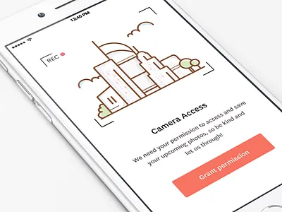 Camera Access illustration city design illustration iphone simple ui