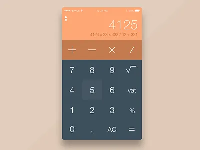 DailyUI #004 - Calculator 004 calc calculator dailyui dark light math numbers simple