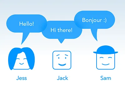 The new faces of GoSquared blue bubbles faces gosquared speech squares