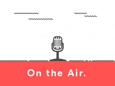 On the air builtbyluke illustration made in sketch mic microphone on the air radio vector vintage