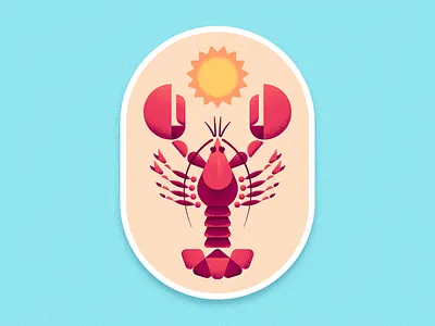 SPF 0 beach crustacean geometric illustration lobster slap! stickers summer sun vacation vector texture