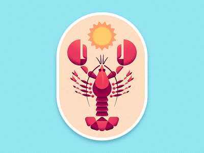 SPF 0 beach crustacean geometric illustration lobster slap! stickers summer sun vacation vector texture