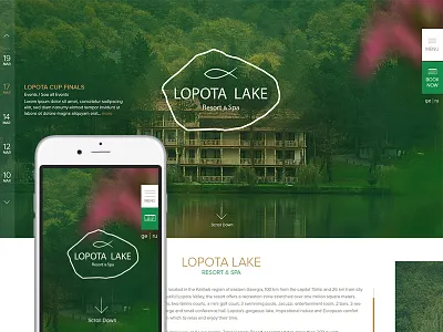 Lopota Lake hotels lake resort responsive design uiux