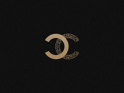 Chanel Or art deco brand branding chanel fashion gold logotype muralnoir or