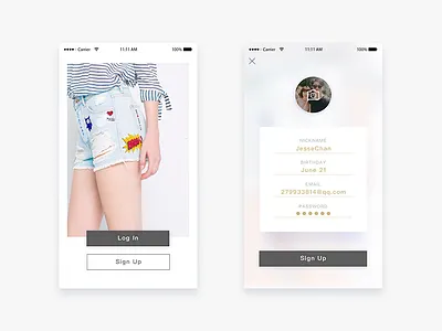 Daily UI #01 Sign Up app daily ui fashion sign up stylish