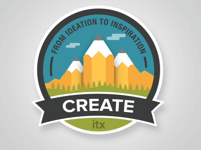 ITX Stickers badge illustration itx mountains pencil promotion stickers tattoo