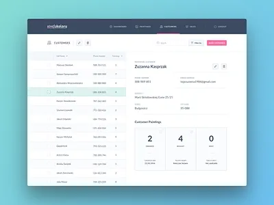 StrefaKoloru - Customers customers dashboard flat inputs sidebar table ui