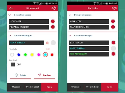 Bay Tek Go custom marquee app alley roller arcade games flat ionic red skeeball ui ux
