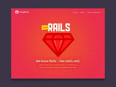 We're good at Rails dots fresh gem halftone hero home lichtenstein rails thoughtbot