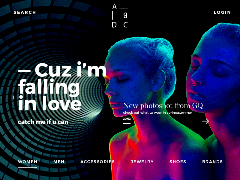 ABCD / Fashion Concept animation colors design fashion gif gilrs minimal style typo ui ux web