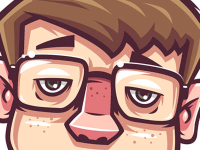 Characters avatar boy character flat funny glasses illustration vector
