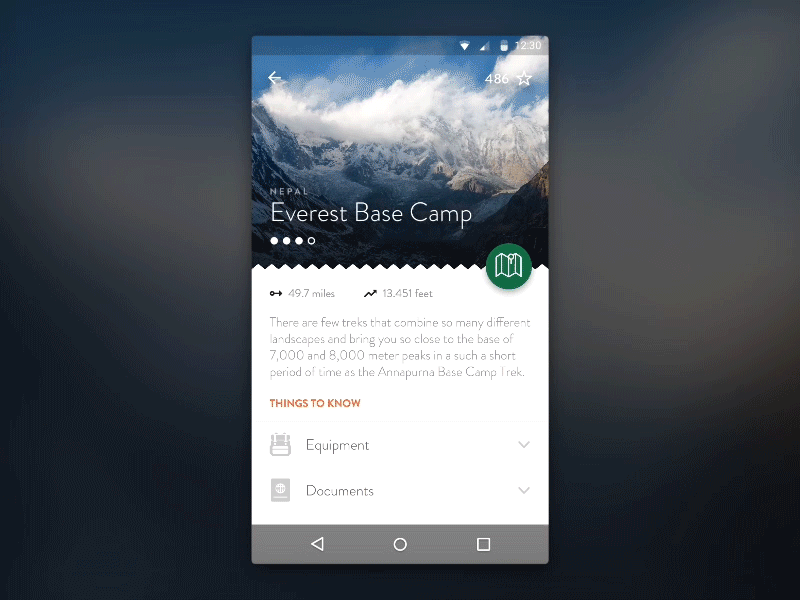 Passenger animation icons mockup mountains principle prototype sketch travel trekking ui ux