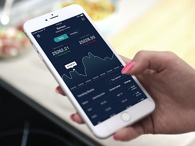 Share Market App app graph market sensex ui ux visual
